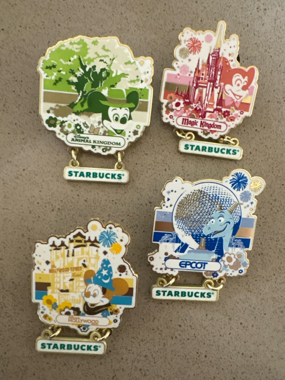 Disney 50th Anniversary Starbucks Vaulted Pin Set